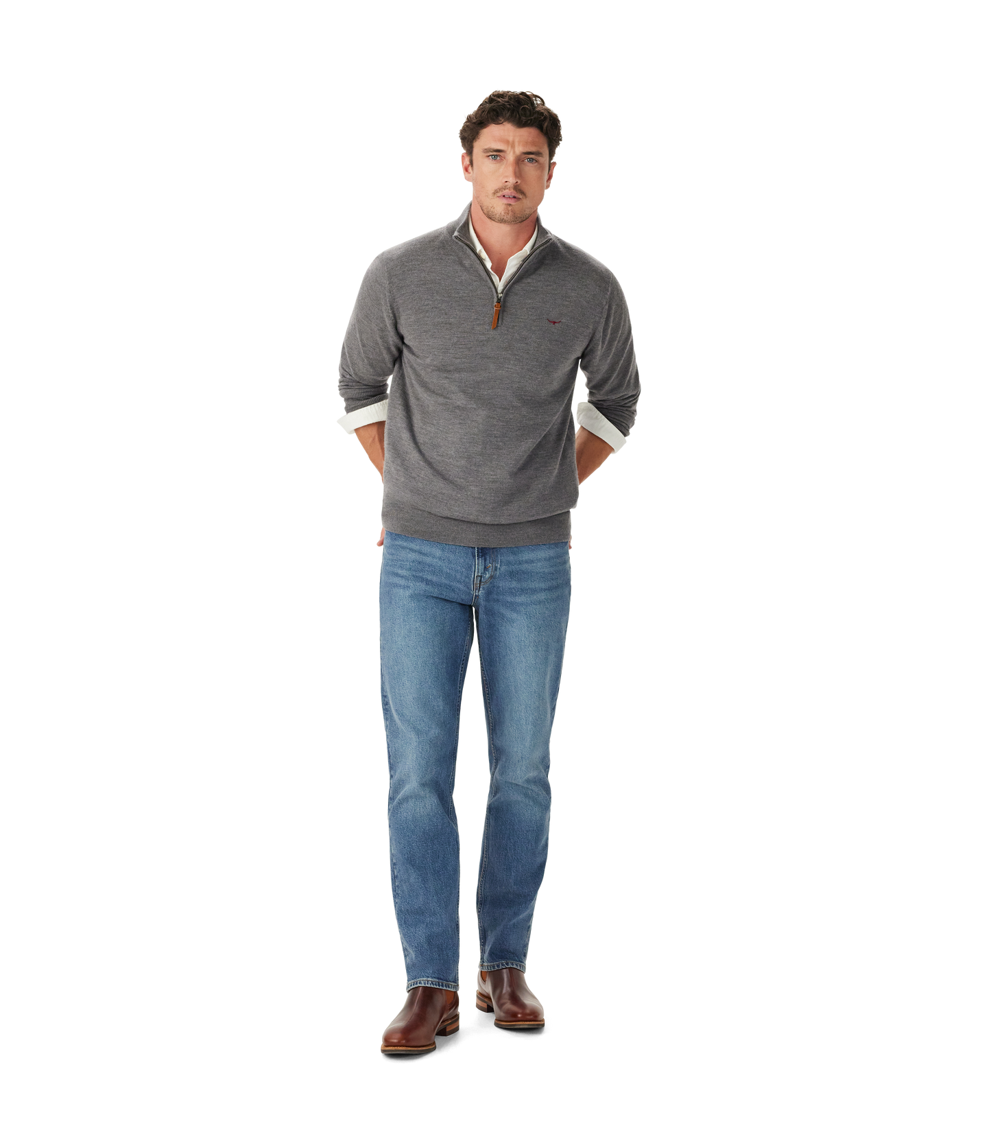 Ernest merino 1/4 zip knit
