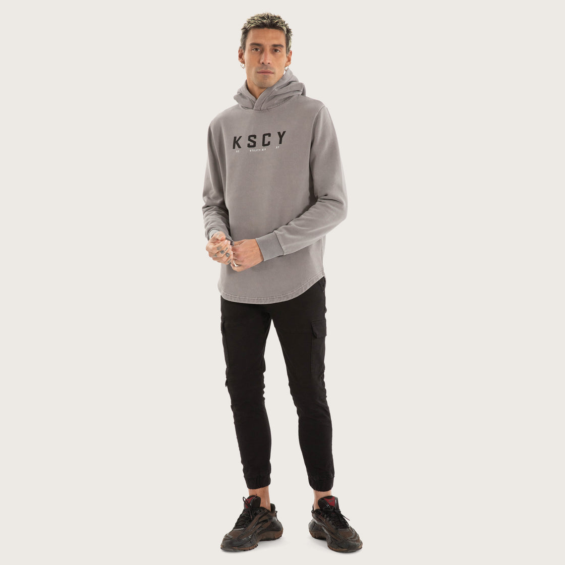 Wander Dual Curved Hoodie Pigment Frost Grey - KSCY