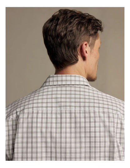 Winton Poplin Check Short Sleeve Shirt White