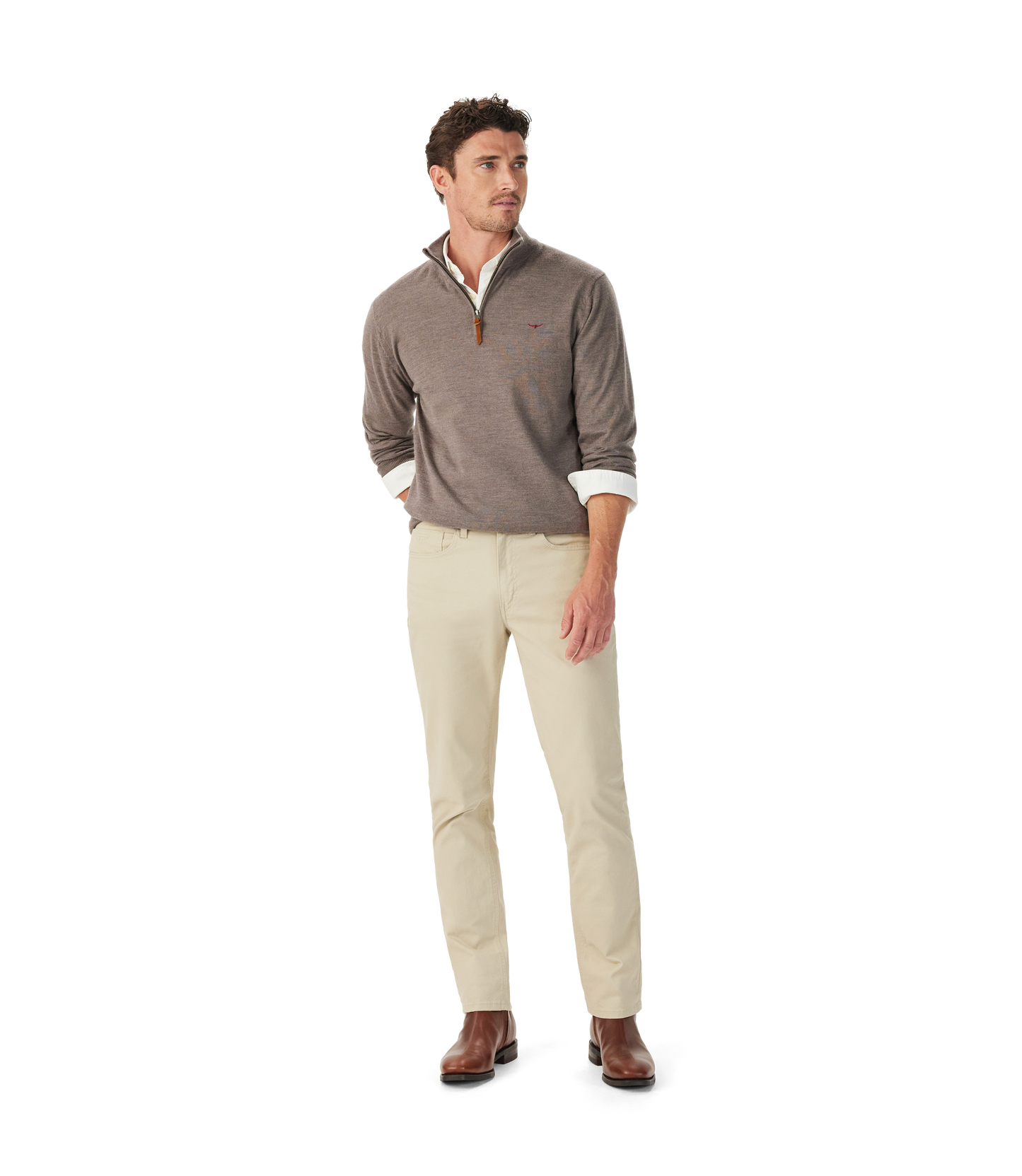 Ernest merino 1/4 zip knit