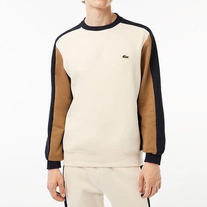 LACOSTE Mens Brushed Fleece Colourblock Sweatshirt