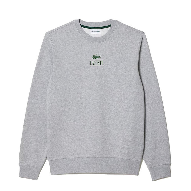 LACOSTE Unisex Signature Print Sweatshirt Grey