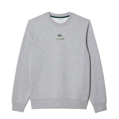 LACOSTE Unisex Signature Print Sweatshirt Grey
