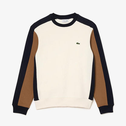 LACOSTE Mens Brushed Fleece Colourblock Sweatshirt