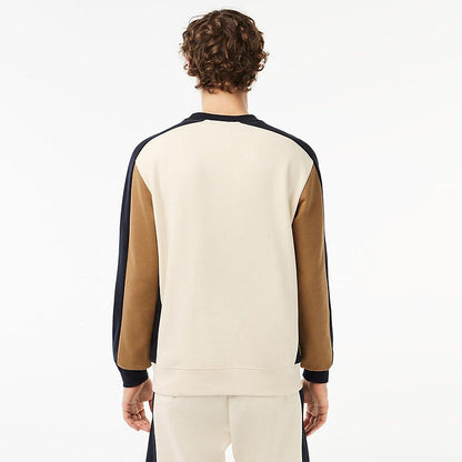 LACOSTE Mens Brushed Fleece Colourblock Sweatshirt