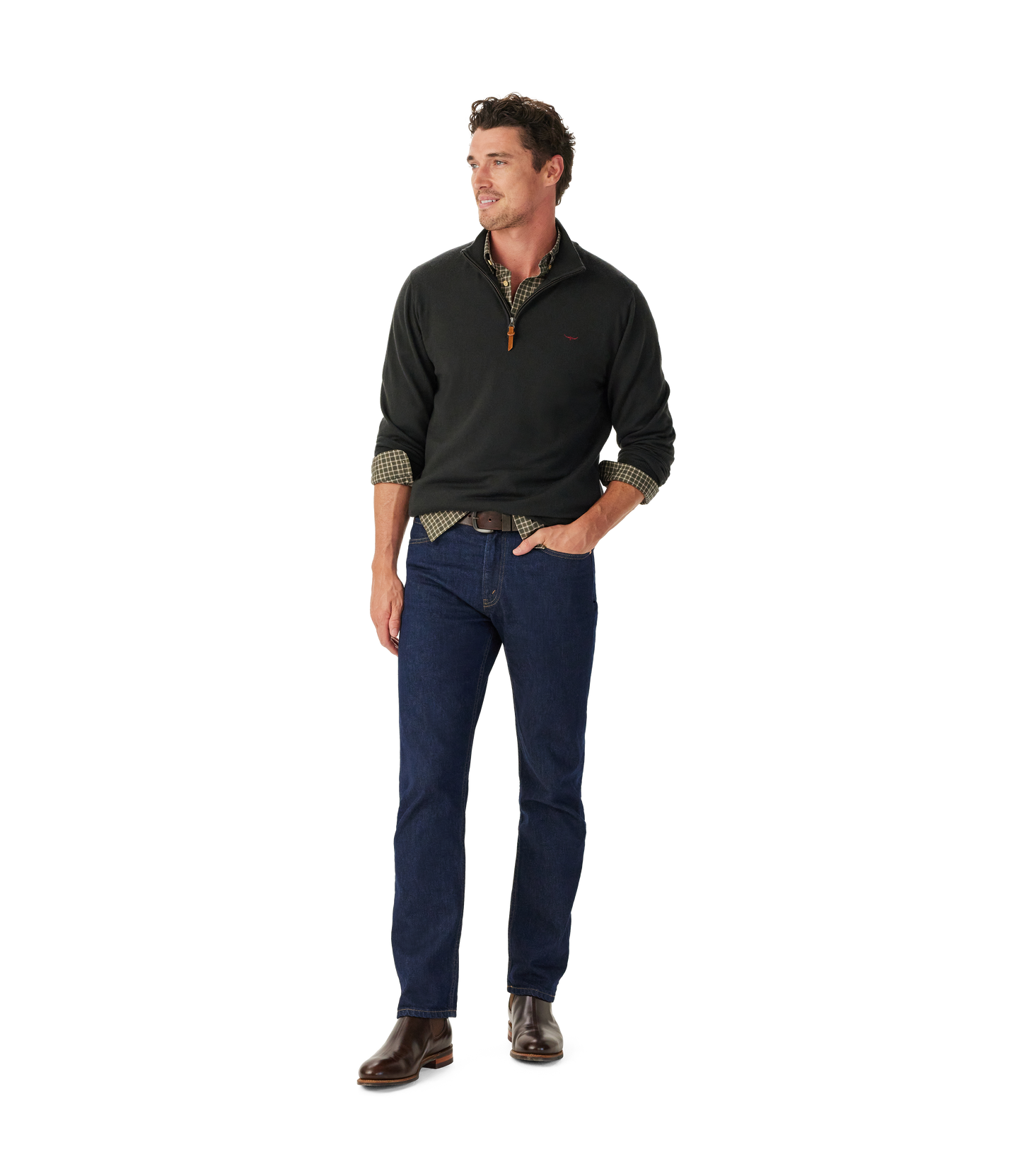 Ernest merino 1/4 zip knit
