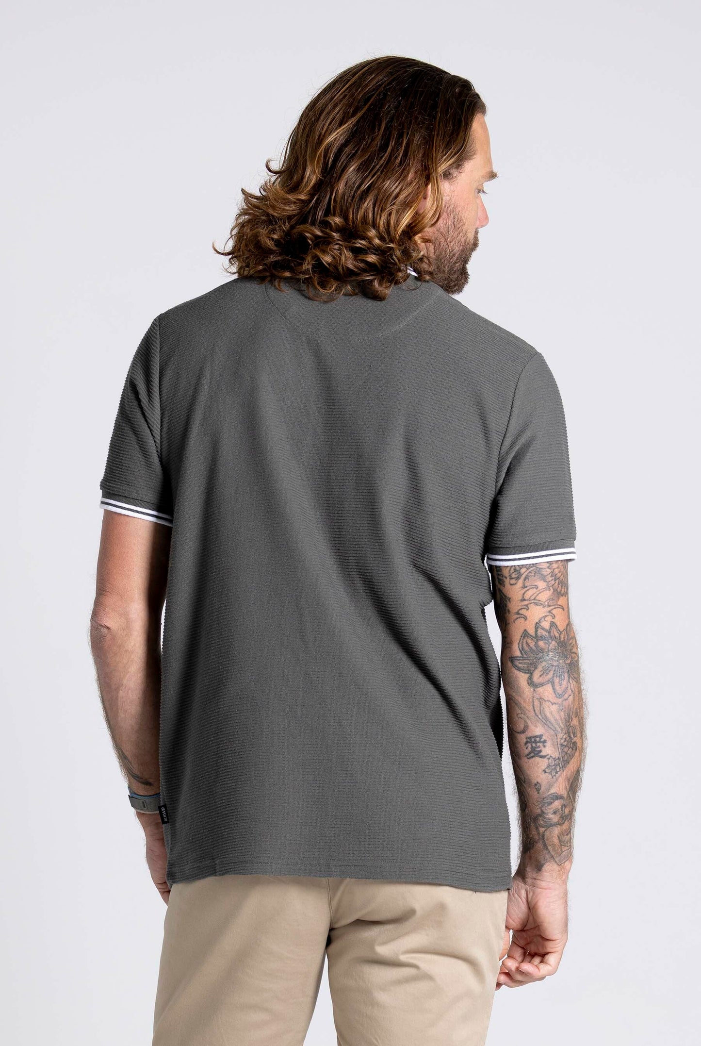 HEATH - ZIP POLO KHAKI