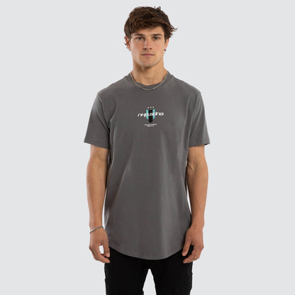 Central Dual Curved Tee Charcoal