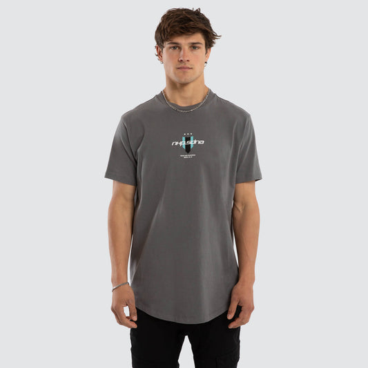 Central Dual Curved Tee Charcoal