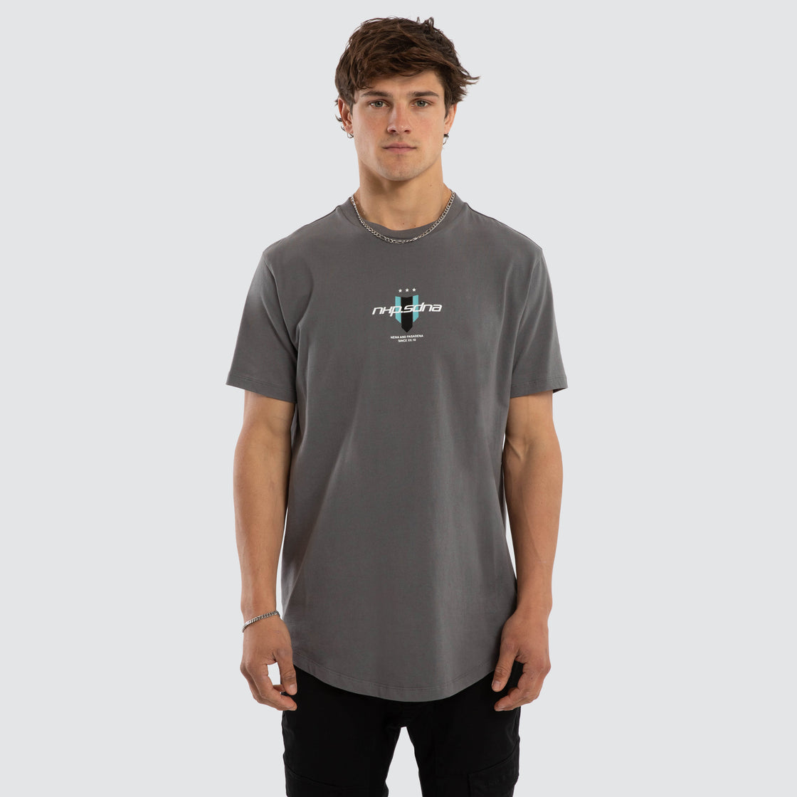 Central Dual Curved Tee Charcoal