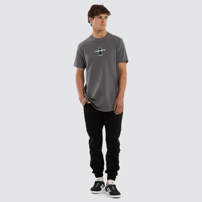 Central Dual Curved Tee Charcoal
