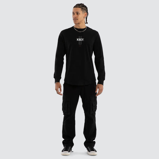 Mortal Cape Back Long Sleeve Tee Jet Black -KSCY
