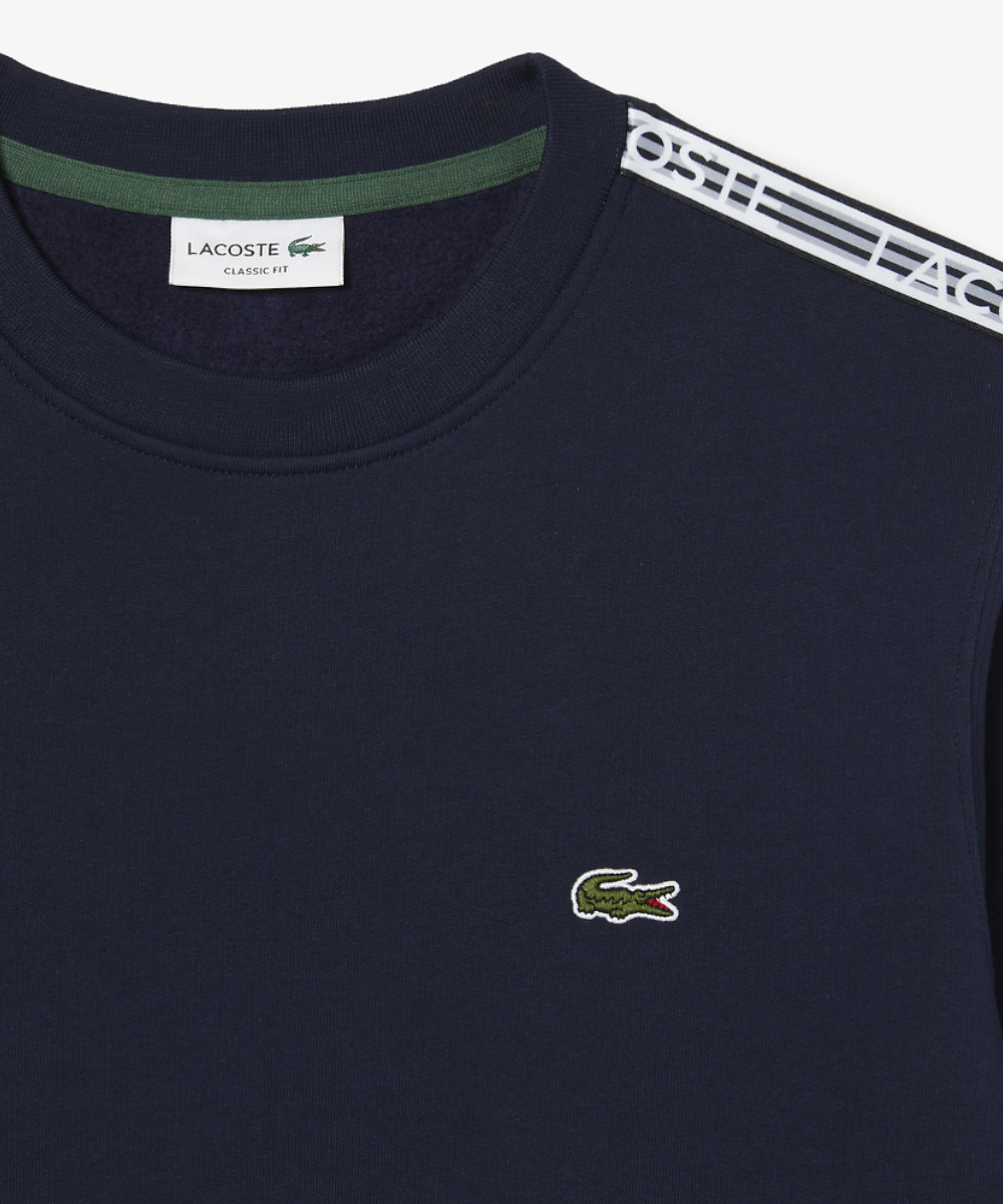 Lacoste Logo Tape Fleece Crew Neck Sweater