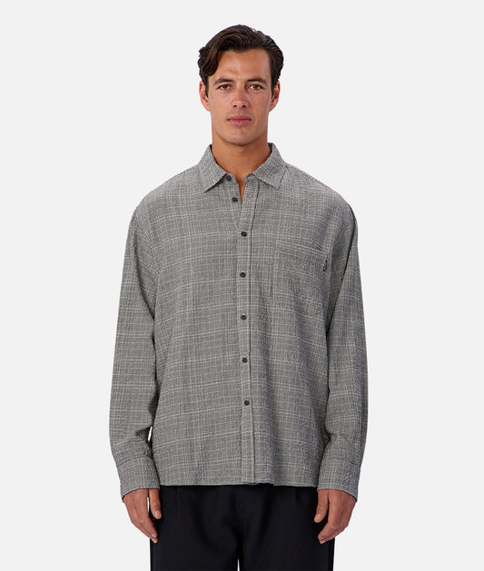 The Cooper Long Sleeve Shirt - Black White