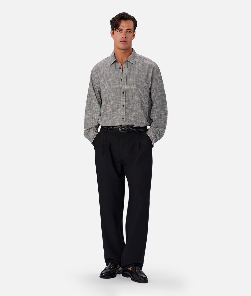 The Cooper Long Sleeve Shirt - Black White