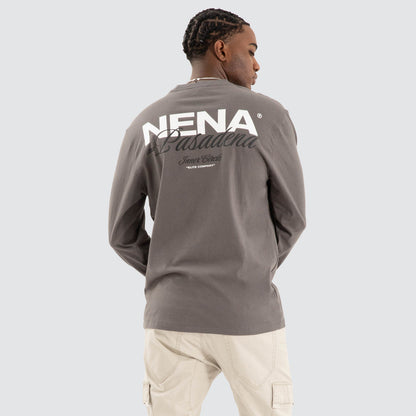 Public Relaxed Longsleeve Tee Charcoal Grey