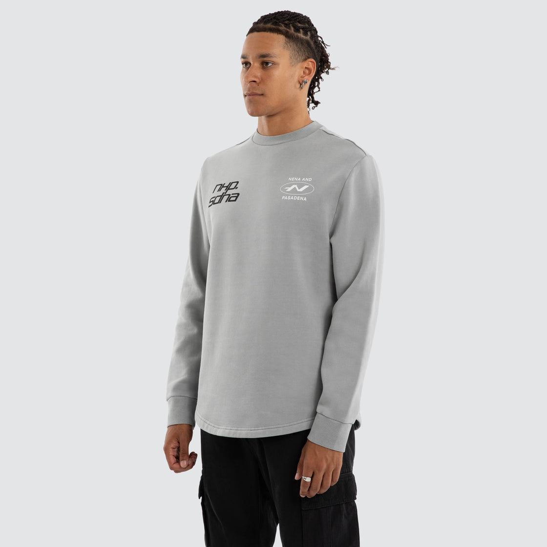 Independent Curved Sweater Pigment Ultimate Grey