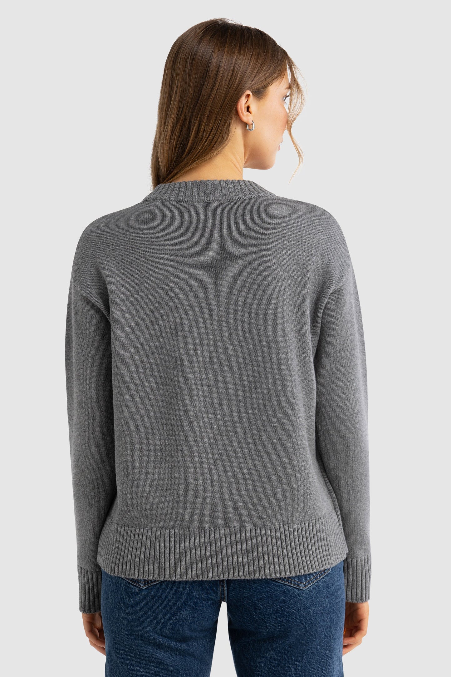 Astrid Knit Crew Charcoal Marle
