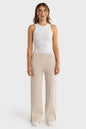 Ava Monogram Zip Hem Pant Bone