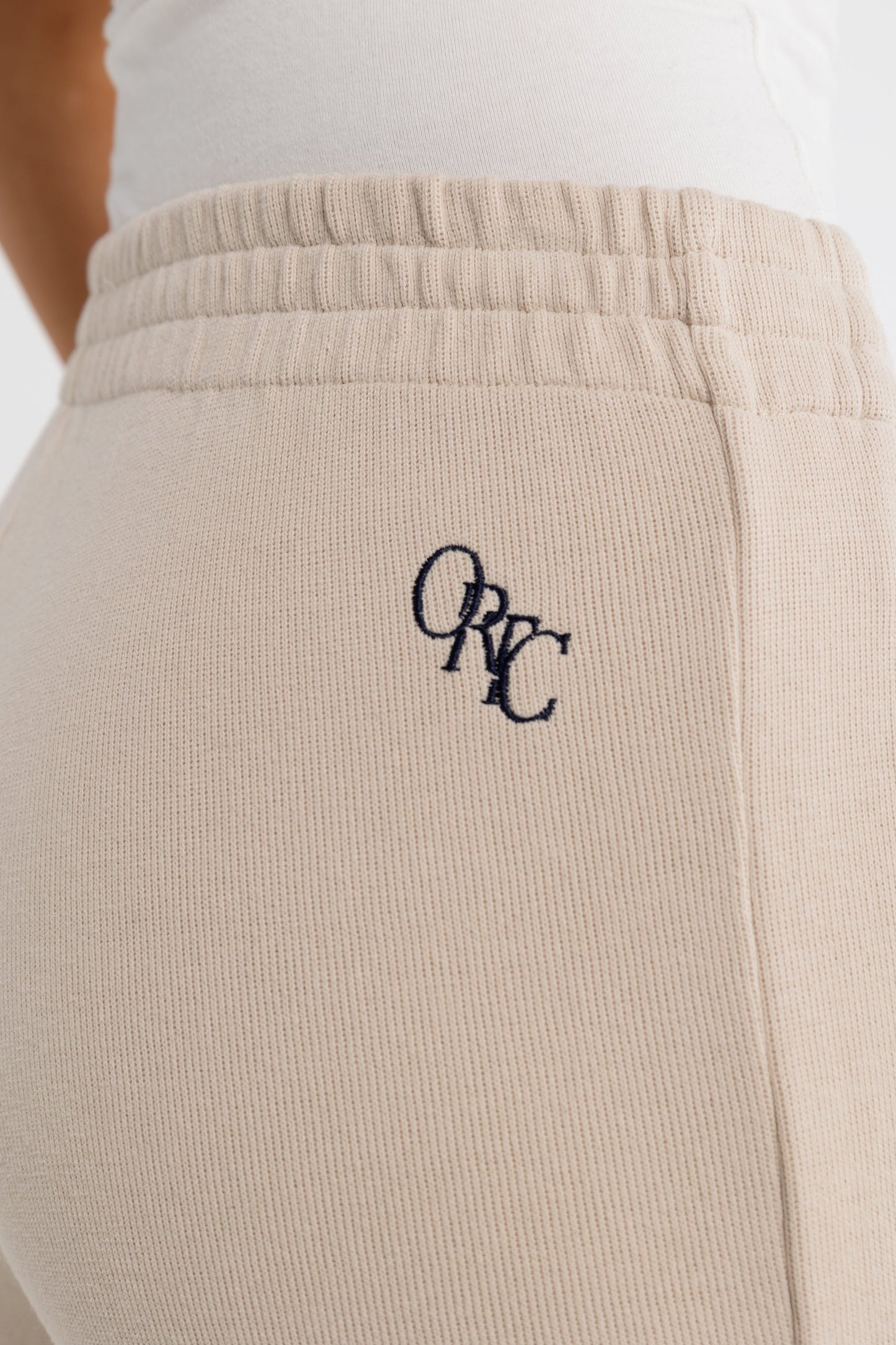 Ava Monogram Zip Hem Pant Bone