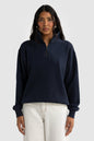 Ava Ribbed Quarter Zip Navy