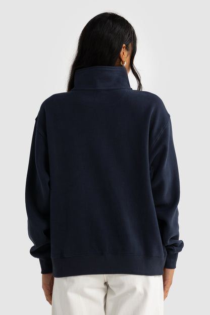 Ava Ribbed Quarter Zip Navy