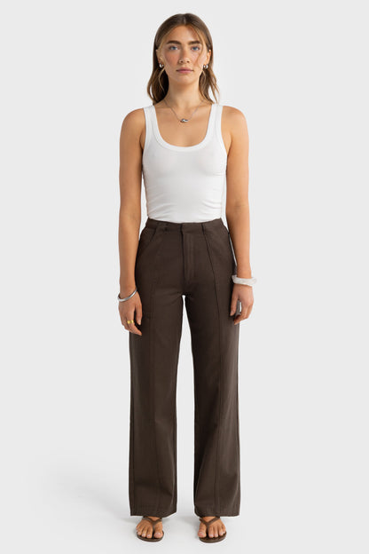 Maya Front Seam Pants Dark Olive