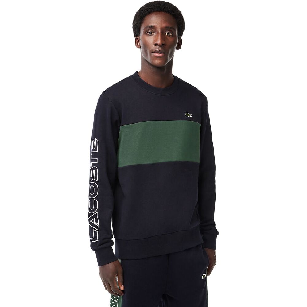 Lacoste | Colour Block Crew Neck Sweatshirt Navy/Green