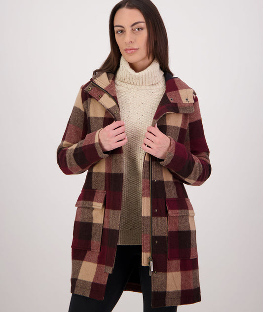 Women's Annmore V2 Wool Overcoat- Florence Check