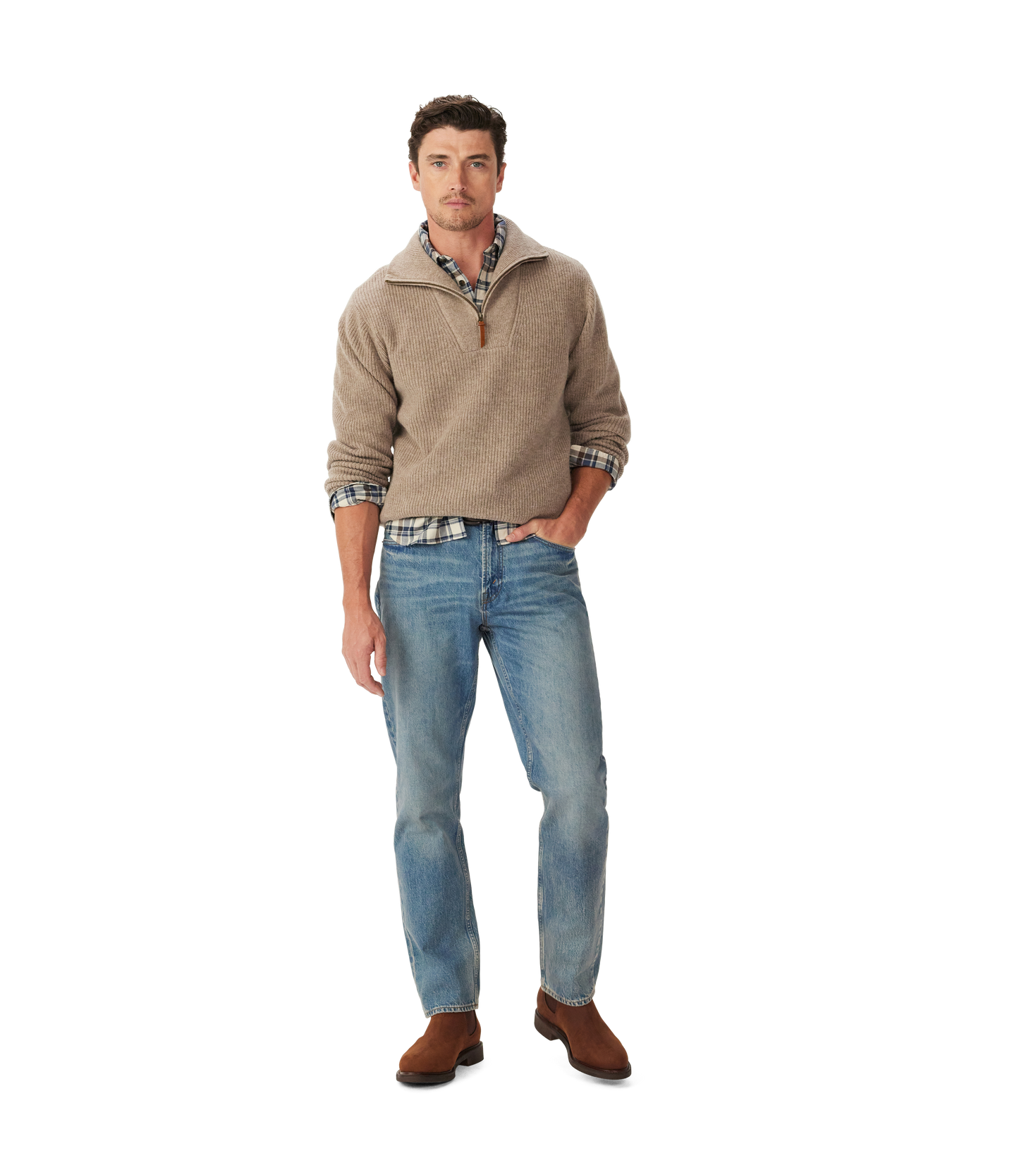 Linton lambswool 1/4 zip knit