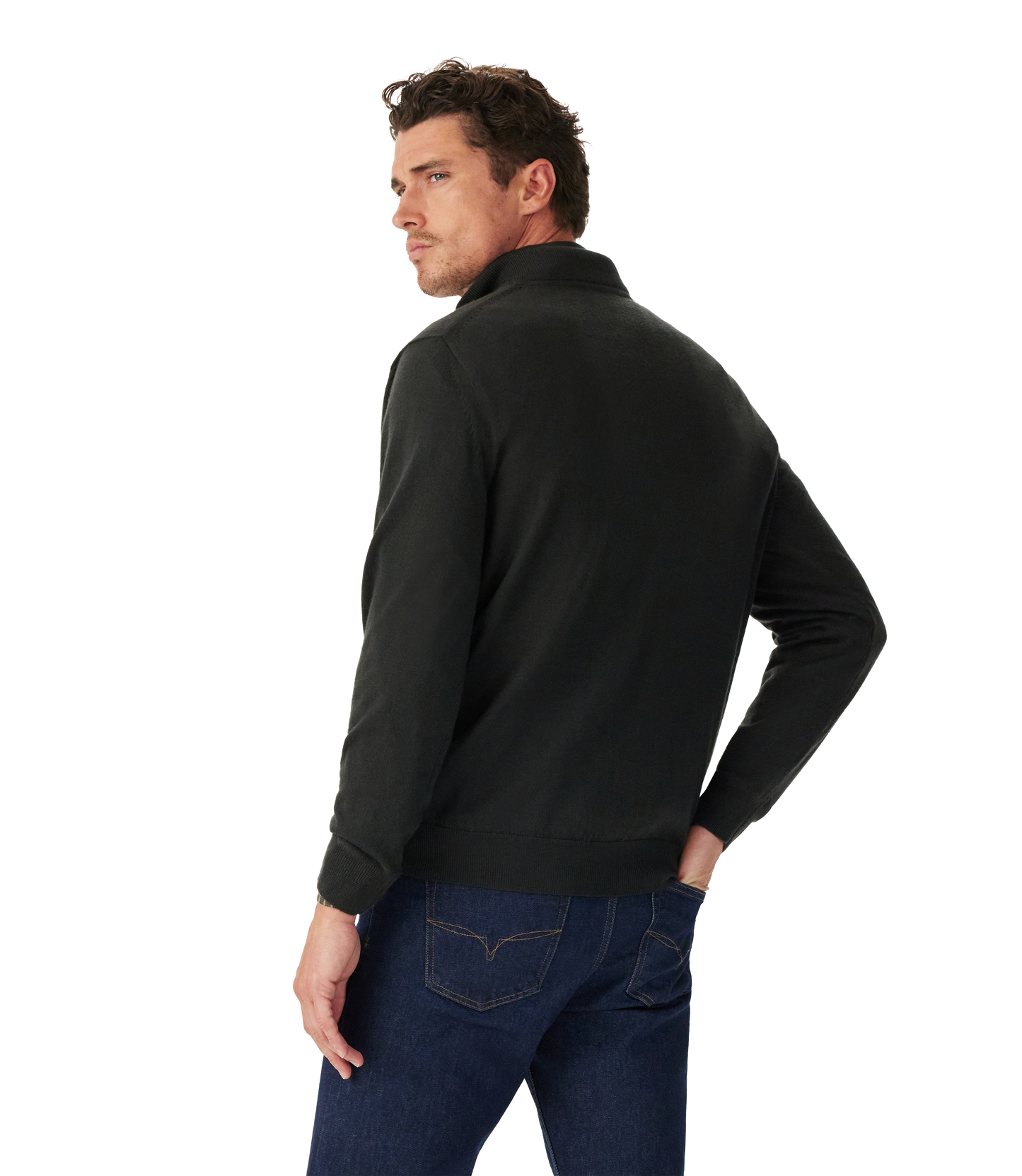 Ernest merino 1/4 zip knit