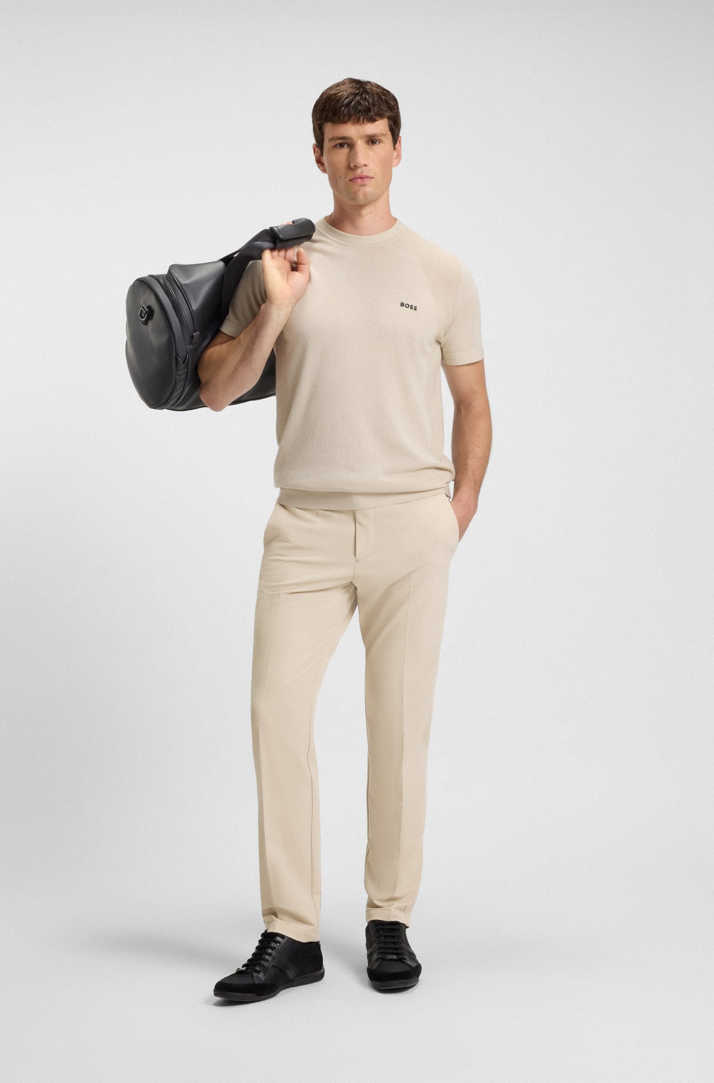 Slim-fit trousers in water-repellent stretch fabric