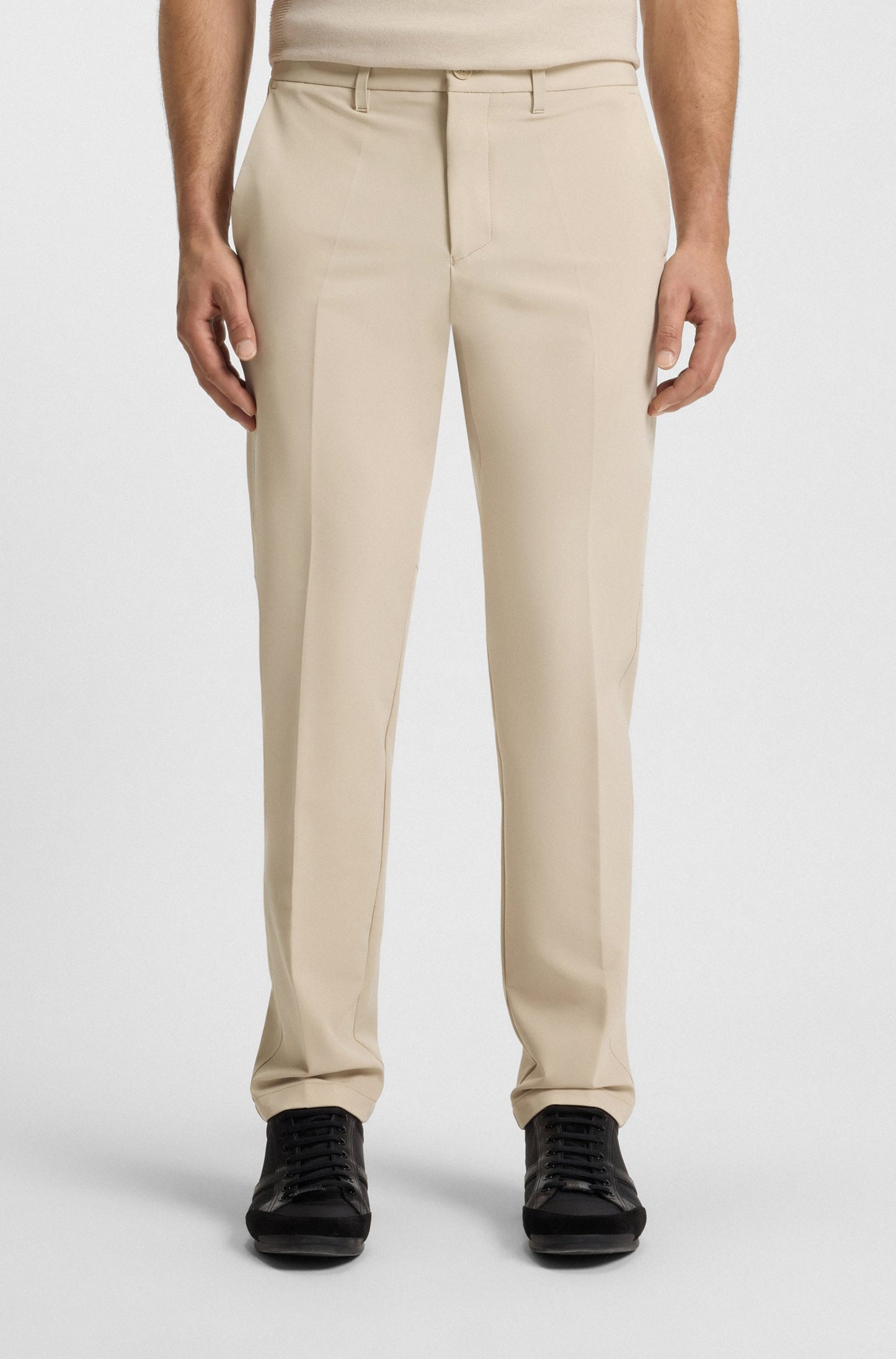 Slim-fit trousers in water-repellent stretch fabric