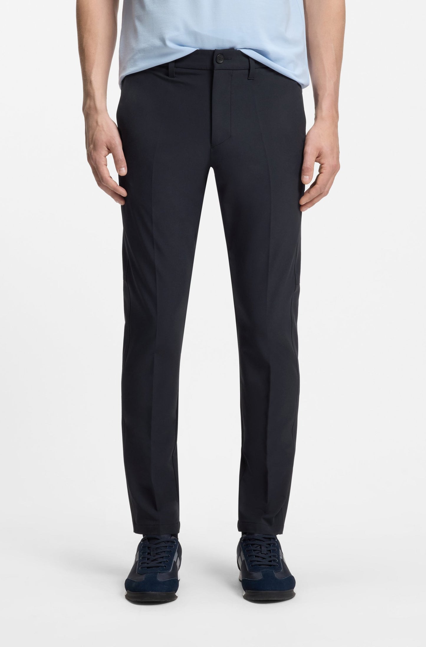 Slim-fit trousers in water-repellent stretch fabric