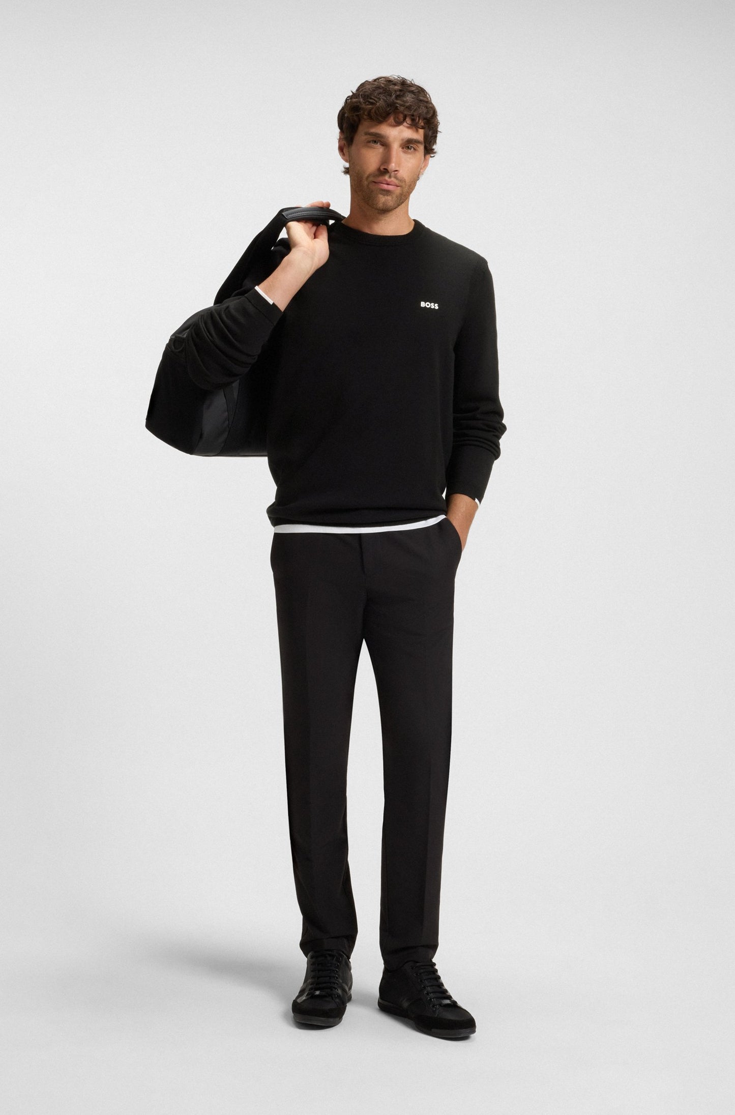 Cotton sweater with contrast details