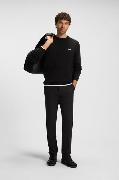 Cotton sweater with contrast details