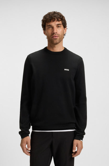 Cotton sweater with contrast details