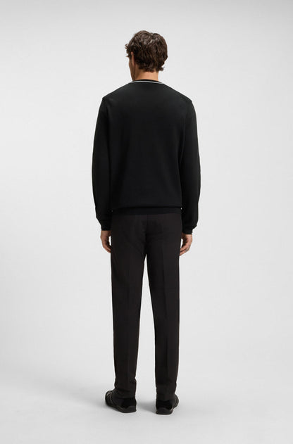 Cotton sweater with contrast details