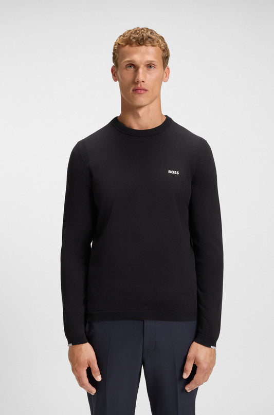 Cotton sweater with contrast details