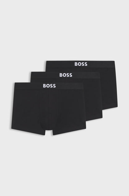 Three-pack of stretch-cotton trunks with logo waistbands