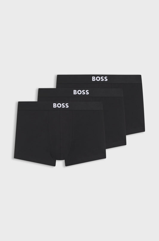 Three-pack of stretch-cotton trunks with logo waistbands