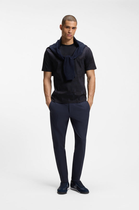 Mercerised-cotton T-shirt with printed graphics