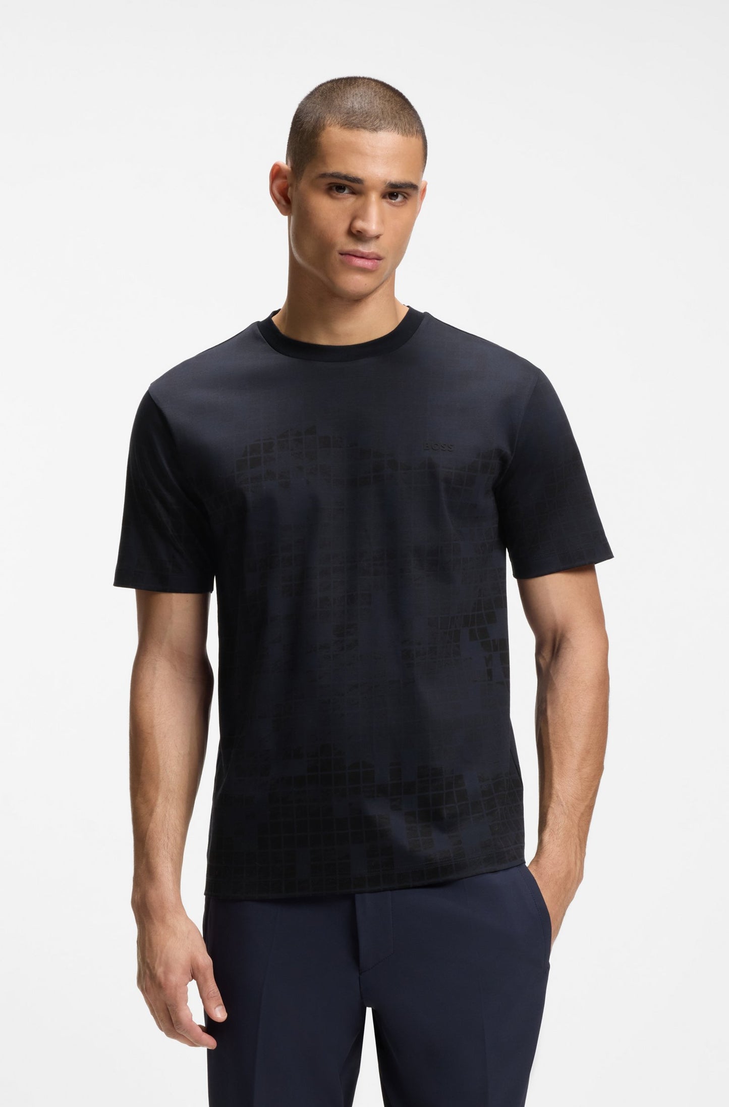 Mercerised-cotton T-shirt with printed graphics