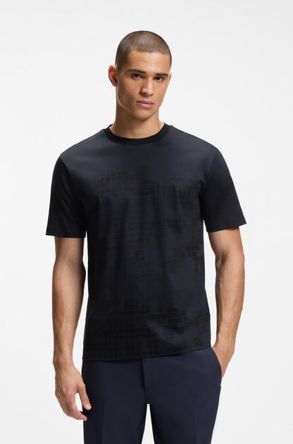 Mercerised-cotton T-shirt with printed graphics