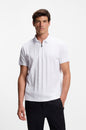 Mercerised-cotton polo shirt with jacquard pattern