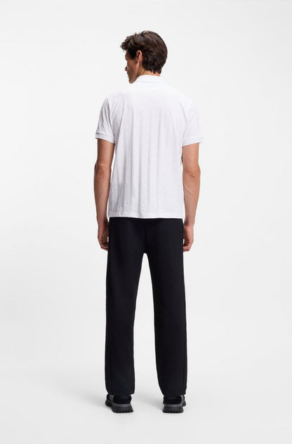 Mercerised-cotton polo shirt with jacquard pattern