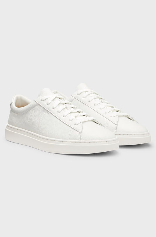 Kieran Gold Logo Sneakers- White