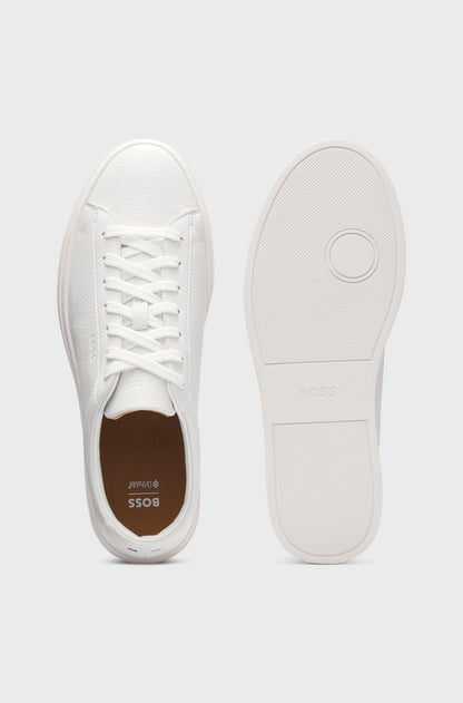 Kieran Gold Logo Sneakers- White