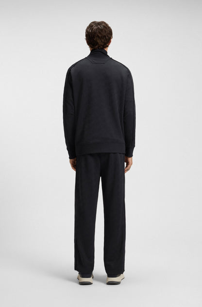 Regular-fit zip-up sweatshirt with quilted jacquard