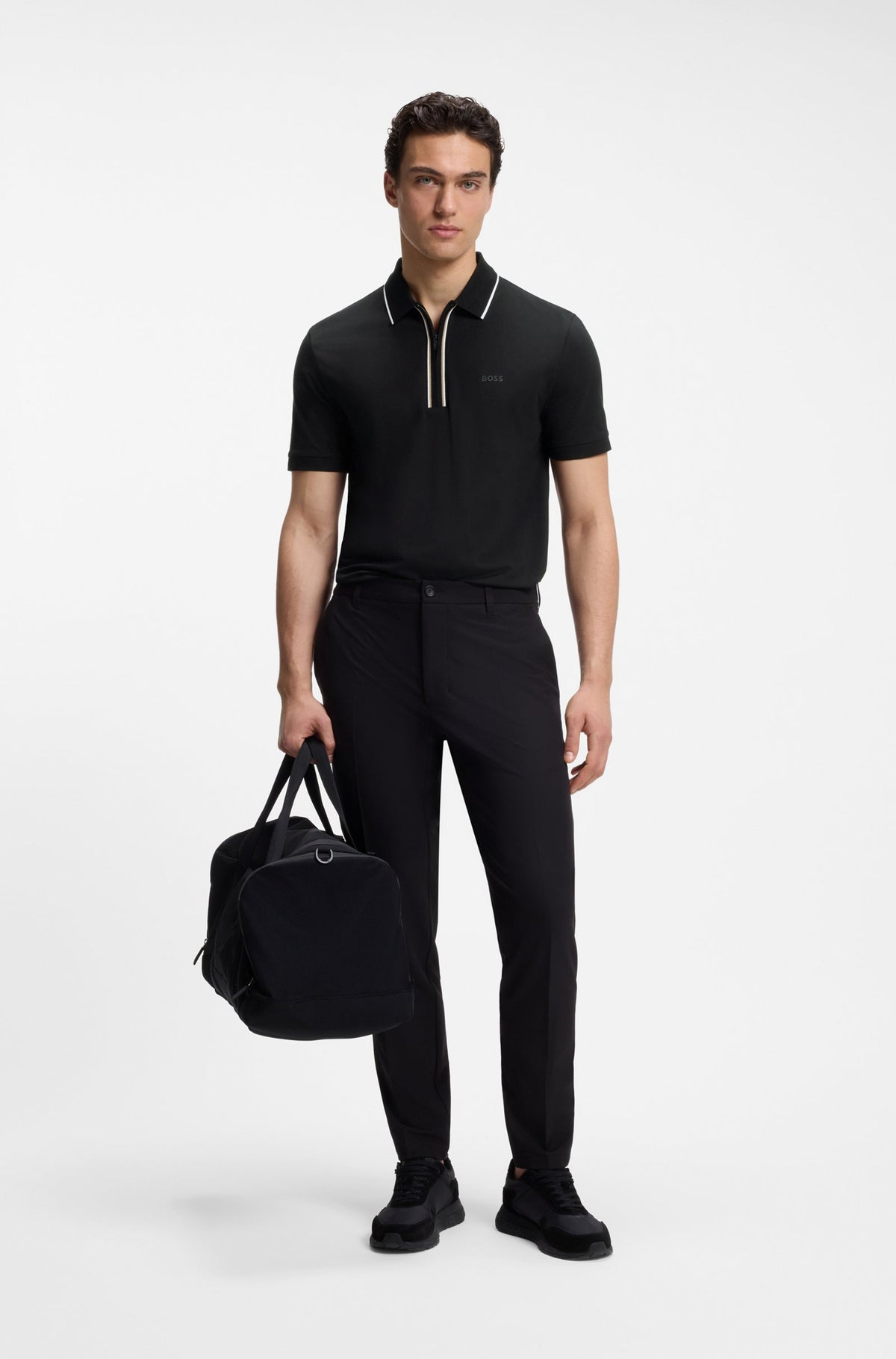 Active Slim-fit polo shirt in moisture-wicking stretch cotton